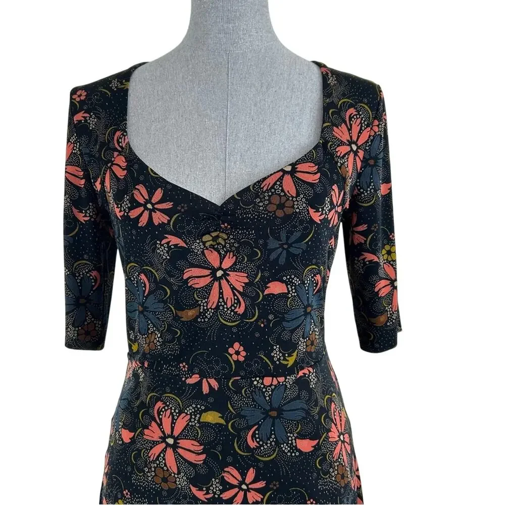 Free People Floral Black‎ and Pink Party Dress